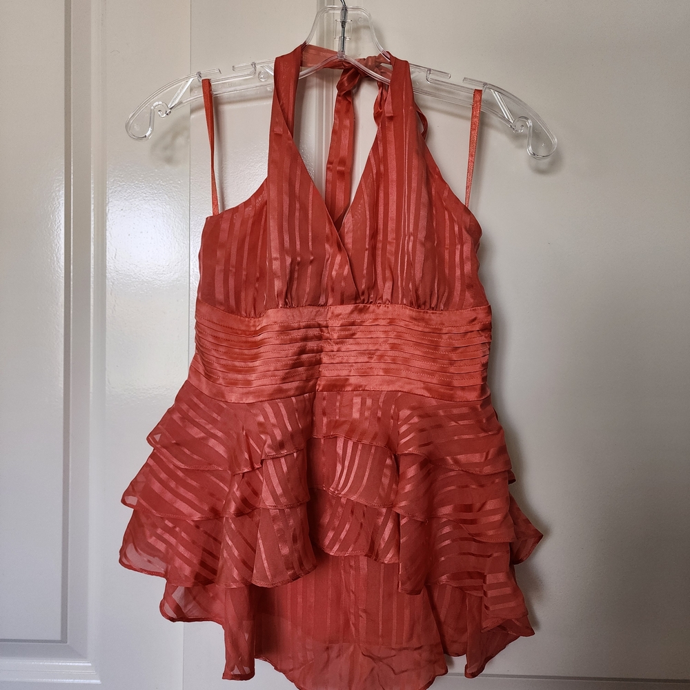 BCBGMaxAzria Vibrant Coral Blouse